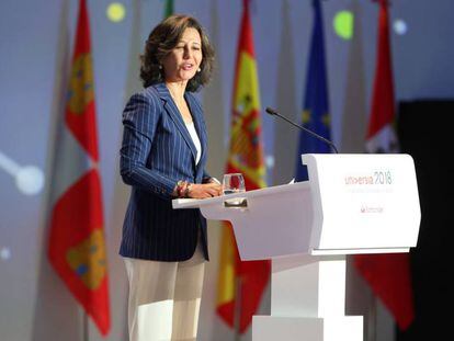 A presidenta do Banco Santander, Ana Patricia Botín, em Salamanca nesta segunda-feira 