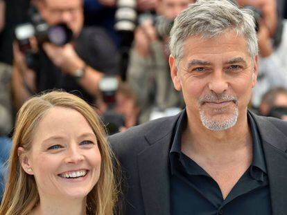 Jodie Foster e George Clooney, nesta quinta em Cannes.