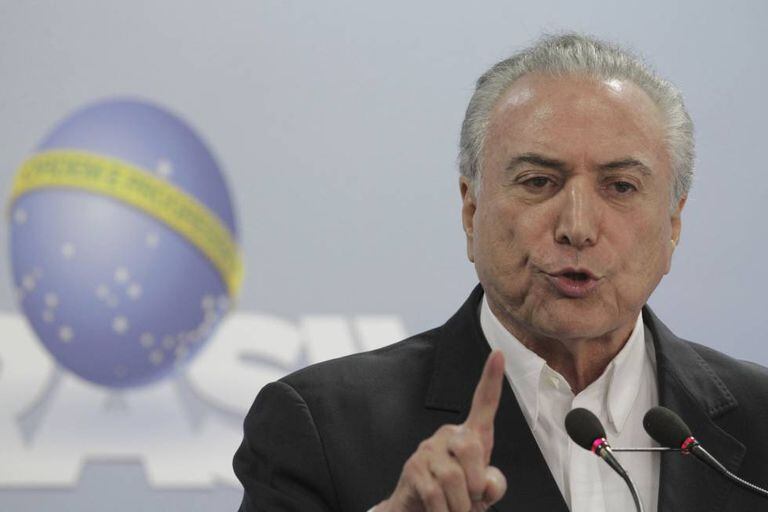 Michel Temer, em pronunciamento neste sábado, em Brasília.