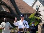 El presidente Joe Biden, este viernes durante una visita a LaPlace (Luisiana) para comprobar los daños del huracán Ida.