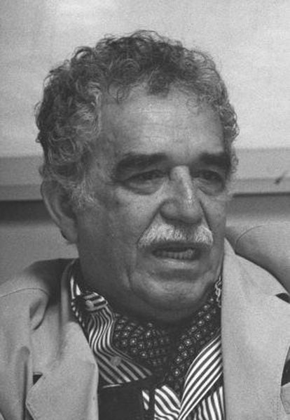 O escritor Gabriel García Márquez durante a conversa-colóquio na Escola de Jornalismo da UAM em 1994.