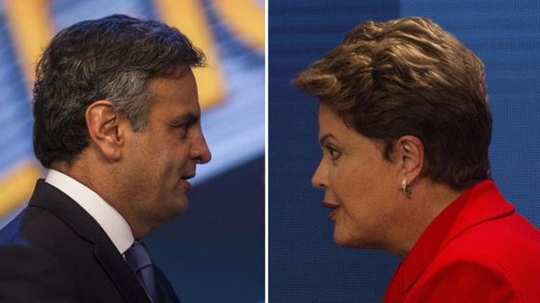 Aécio Neves e Dilma Rousseff, no último debate.