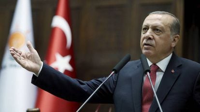 Erdogan, durante um ato de seu partido
