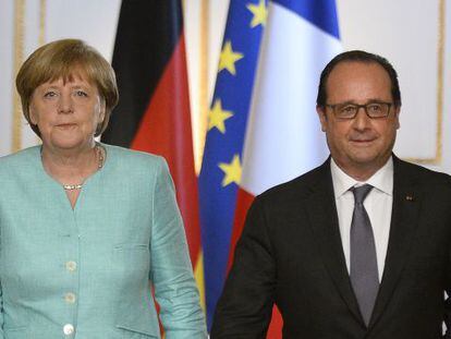 Merkel e Hollande nesta segunda-feira em Paris.
