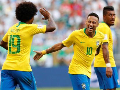 Willian e Neymar foram os destaques do Brasil contra o México.