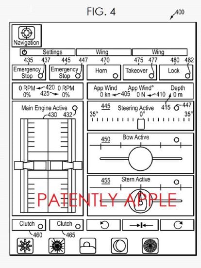 Imagens dos desenhos patenteados por Apple e Savant Systems.