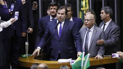 Maia discursa antes da votação do texto base da reforma da Previdência