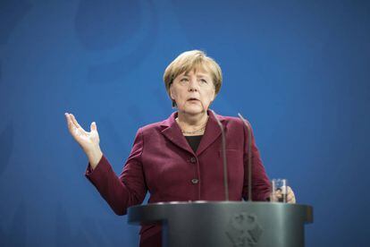 Angela Merkel, em uma recente apresentação à imprensa.