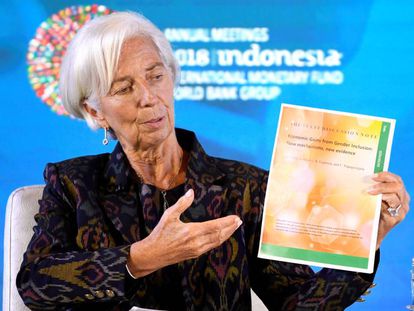 Christine Lagarde, na recente reunião do FMI em Bali.