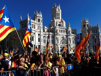 Independentistas se manifestam em Madri: “Autodeterminação não é delito”