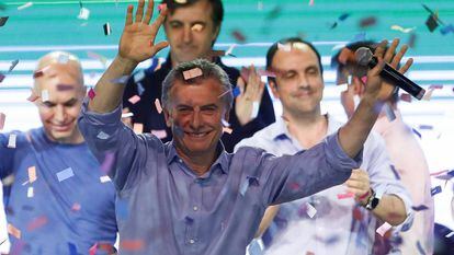 Mauricio Macri, presidente argentino, comemora vit&oacute;ria hist&oacute;rica