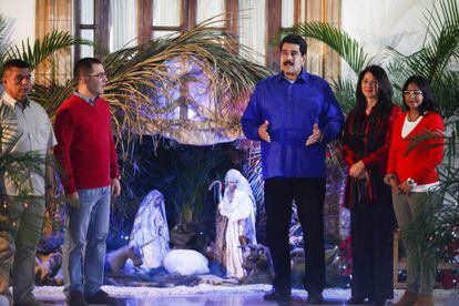 Nicolás Maduro durante sua mensagem de Natal.