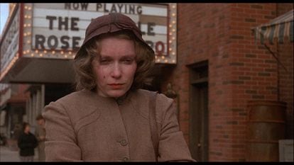 Mia Farrow em cena de 'A Rosa púrpura do Cairo', de Woody Allen.