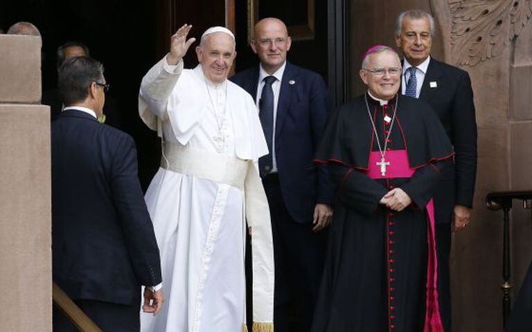 O Papa e Chaput, neste sábado na Filadélfia.