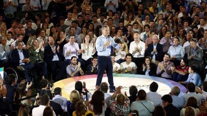 Mauricio Macri, em um ato de campanha em Buenos Aires na terça-feira, dia 17 de outubro.