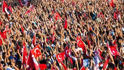 A manifestação de sábado em Istambul.