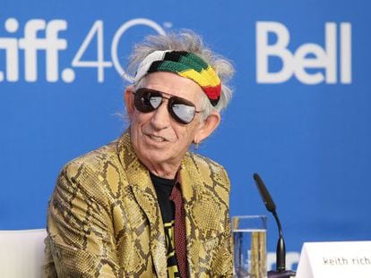 Keith Richards na apresentação de seu documentário em Toronto.