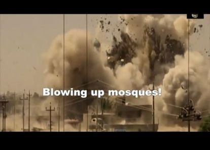 Fotograma do vídeo dos EUA sobre as atrocidades do EI.