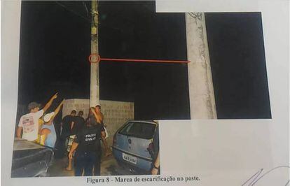 No laudo da perícia, fotos dos vizinhos no local