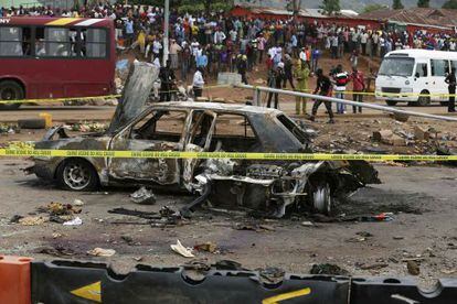 O suposto carro bomba do atentado em Nyanya.
