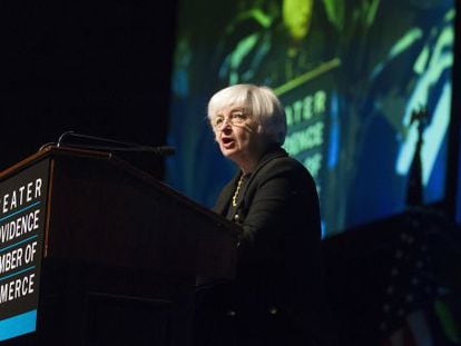 Janet Yellen, presidenta do FED, fala na semana passada.
