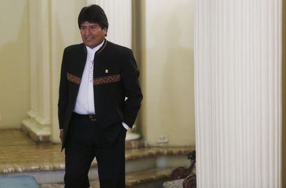 Morales, no palácio de Governo de La Paz.