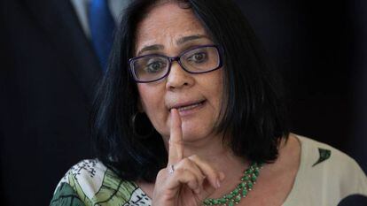 A ministra das Mulheres, Família e Direitos Humanos, Damares Alves, em julho de 2019.