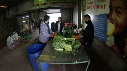 Um banco de alimentos na Argentina.