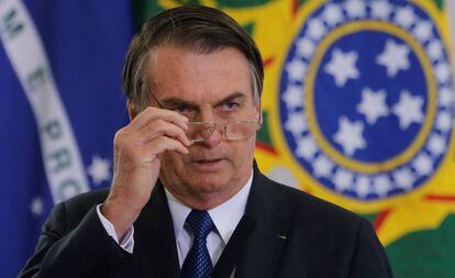 Bolsonaro discursa na cerimônia de 100 dias de Governo.