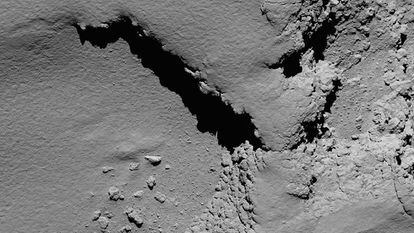 Uma das últimas fotos divulgadas pela Agência Espacial Europeia, tomada pela 'Rosetta'.