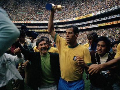 O capit&atilde;o Carlos Alberto, na Copa de 1970. 
