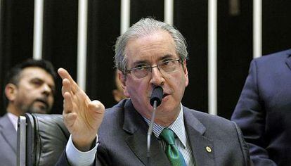 Cunha durante sessão da Câmara.