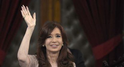Cristina Kirchner durante sessão do Congresso, em março.