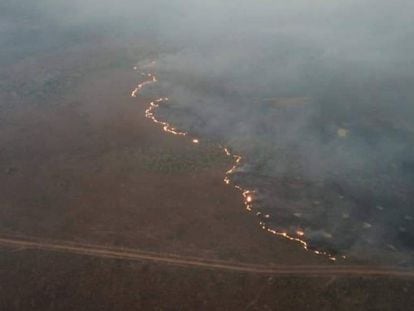 Força tarefa dos Bombeiros trabalha no combate aos incêndios florestais em Rondônia nesta quinta-feira.