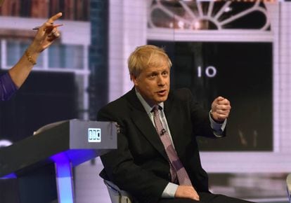 O primeiro-ministro britânico, Boris Johnson, durante um debate televisionado pela BBC realizado em junho.