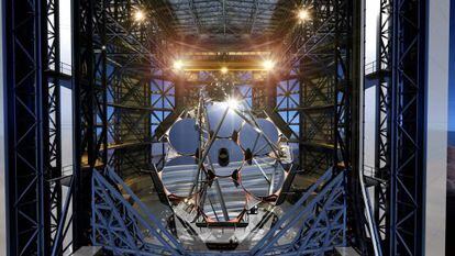 Reconstrução do Telescópio Gigante de Magalhães.