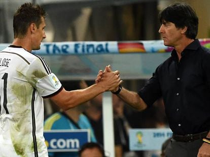 Klose e Loew, no final do Brasil 2014 ante Argentina.