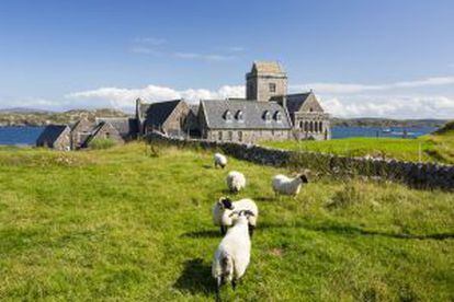 Abadia da ilha de Iona, na Escócia (Reino Unido).