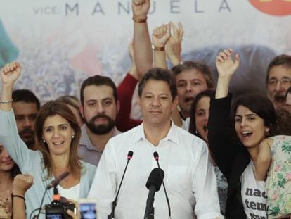 Haddad durante seu discurso após vitória de Jair Bolsonaro.
