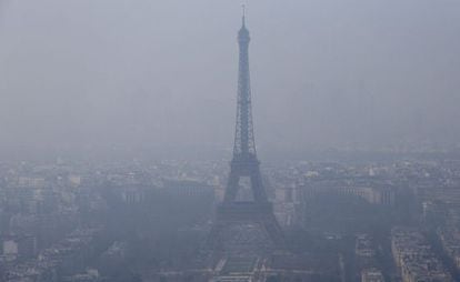 Vista da Torre Eiffel, em 18 de março.