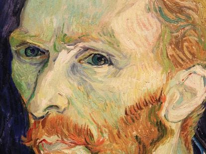 Detalhe de um autorretrato de Van Gogh.