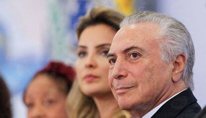 Michel Temer com a mulher Marcela, no Rio.