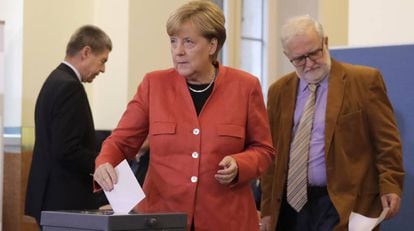 A chanceler da Alemanha reeleita, Angela Merkel.