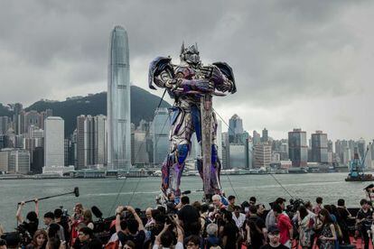 A estreia mundial de 'Transformers: a era da extinção' em Hong Kong.