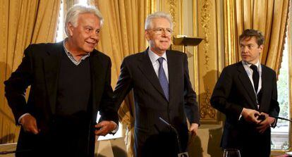 González, Monti e Berggruen, durante coletiva de imprensa.