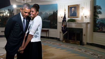 Barack e Michelle Obama na Casa Branca.