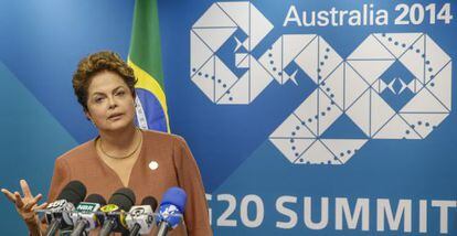 A presidenta Dilma em entrevista durante a reuni&atilde;o do G-20.  