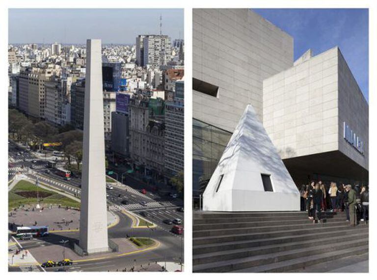 O obelisco de Buenos Aires amanheceu neste domingo sem a sua típica cúpula piramidal.