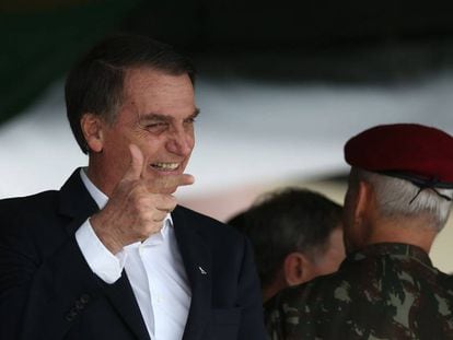 O presidente eleito, Jair Bolsonaro, em evento comemorativo da Brigada de Infantaria Paraquedista no Rio de Janeiro. 