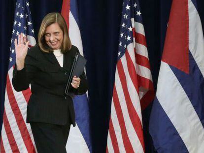 Josefina Vidal, chefe da equipe de negociação cubana, após conversações.